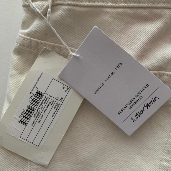 & other stories white/cream ecru denim jeans • high waisted size uk 6 eur 32 - Picture 2 of 4
